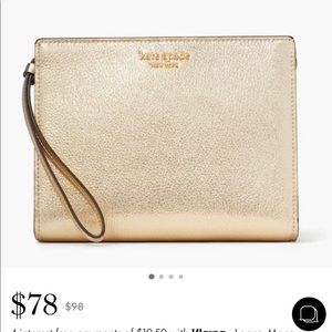 Kate Spade Morgan Metallic Gusseted Wristlet NWT